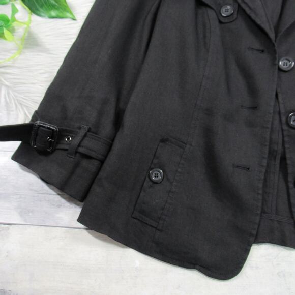 WORTH Black Linen Blend Button Front Jacket Women’s Size 8 - Picture 8 of 10